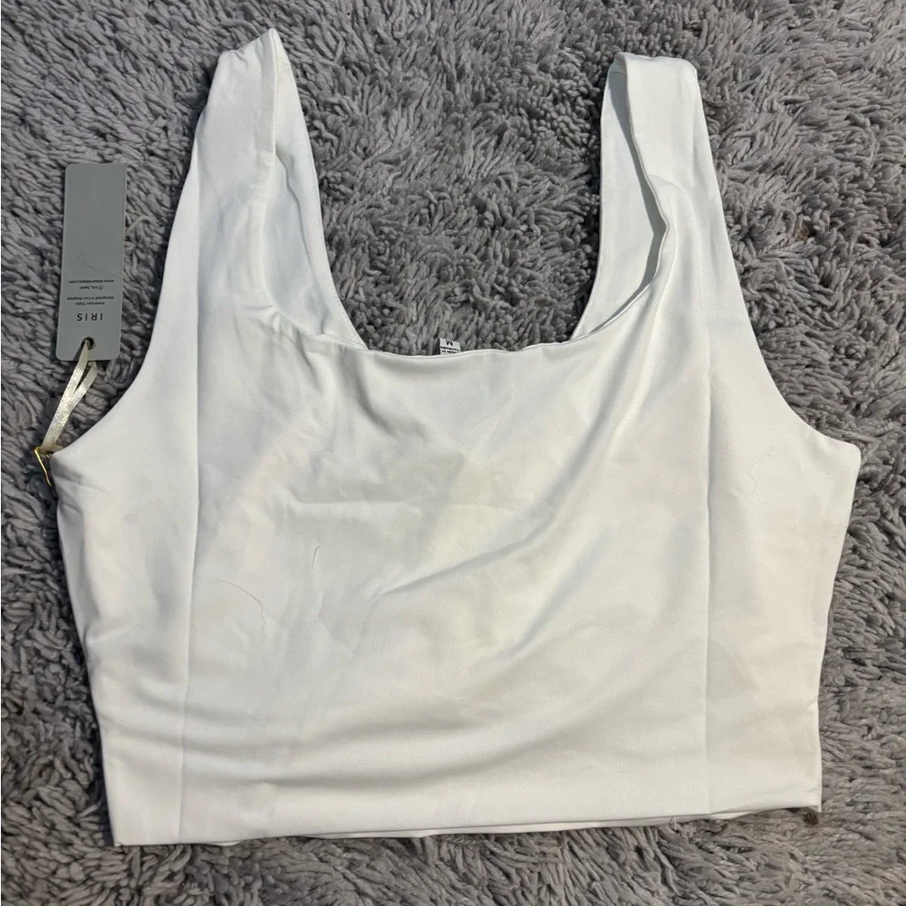 White Ruched Crop Top - Picture 3 of 3